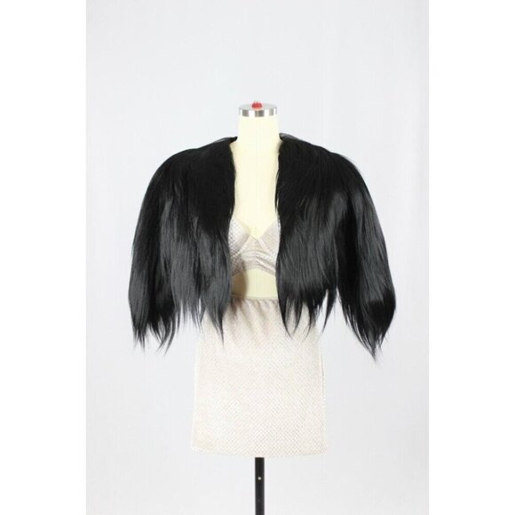 Vintage 40's 50's A.WURM FINE FURS Black Fur Chubby Crop Jacket, One Size - Picture 1 of 16